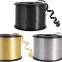 TONIFUL 300 Yards Curling Ribbon-Balloon Ribbon-Balloon String for Art&Craft Decor,Gift Wrapping,Ribbons and Bows for Christmas New Year Birthday Gifts Graduation Supplies (Gold Black and Silver)