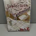 Gingham Tablecloths Plaid Leaf Table Cloth - Checkered Oilcloth Waterproof Vinyl and Polyester Backed Tablecloth, Fall Thanksgiving Christmas Kitchen Holiday Outdoor Picnic Decoration, 47*60 inch (Beige)