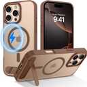 BENTOBEN Strong Magnetic for iPhone 16 Pro Max Case, Phone Case iPhone 16 Pro Max with Magsafe Seamless Kickstand, Slim Translucent Matte Shockproof Phone Case for iPhone 16 Pro Max, Desert Titanium