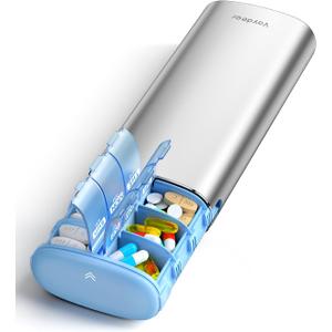 Vaydeer Metal 7 Day Pill Organizer 2 Times a Day  AM PM Weekly Travel Pill Case with Moisture-Proof Desiccant, Airtight Large Capacity Pill Box for Vitamins, Medications & Supplements (Silver) (Sliver) Vaydeer Metal 7 Day Pill Organizer 2 Times a Day  AM PM Weekly Travel Pill Case with Moisture-Proof Desiccant, Airtight Large Capacity Pill Box for Vitamins, Medications & Supplements (Silver) (Sliver)