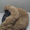 Donut Dog Bed - Premium Comfort for Anxiety Relief - Fluffy & Calming Design with Ultra-Plush Support | Cozy Round Dog Bed with Super Soft Circle Style (Size L Camel)