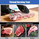 2026 Upgraded Rib Membrane Remover Thickened Stainless Steel, Rib Scraper with Ergonomic Full-Rubber Grip, Dishwasher Safe, Membrane Removal Tool with 2PCS Gloves, for Easy Meat Preparation