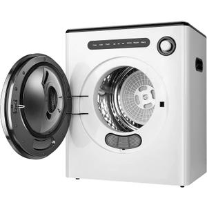 Portable Clothes Dryer 1.6 cu.ft, 110V 970W Compact Laundry Dryers, Front Load Dryers Machine with Stainless Steel Tub, ABS Control Panel for Apartments, Home, Dorm, White