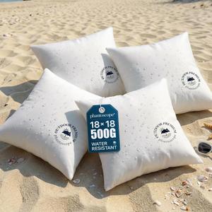 Phantoscope 18x18 Outdoor Pillow Inserts - Pack of 4 Outdoor Pillows Waterproof Down Alternative Throw Pillows, Couch Sham Cushion Stuffer for Patio and Porch Furniture