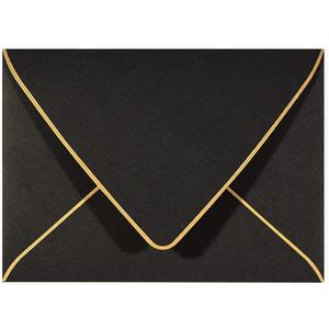 50 Pack A6 Black Invitation 4x6 Envelopes - Self Seal, V flap,Perfect for Baby Shower, 4x6 Cards, Weddings, Birthday, Graduation, 6.5 x 4.75 (Black)