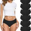 Wealurre Cotton Bikini Women's Breathable Panties Seamless Comfort Underwear (Black, M)