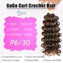 7 Packs GoGo Curl Crochet Hair 10 Inch Short Curly Crochet Hair for Women Water Wave Beach Curl Deep Twist Crochet Braids Synthetic Braiding Hair Extensions (10 Inch, P6/30)