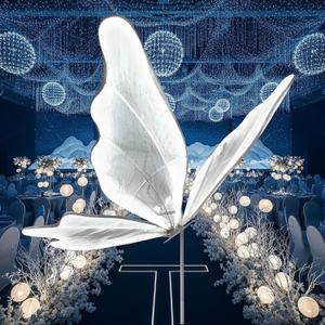 51 INCH Creative Butterfly Floor Lamp - 1pcs Wedding Romantic Hanging Decoration Lights Fixture, Butterfly Ceiling Light for Wedding, Party, Christmas, Adjustable Height Creative Props, White