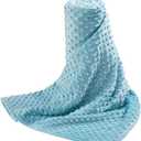 Acdyion Weighted Blanket Cover 48x72, Teal Minky Dot & Fleece Removable Duvet Cover with 12 Ties, Washable Fabric for 48x72 Weighted Blankets