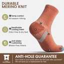 innotree Merino Wool Hiking Socks for Women Quarter Ankle Crew Thermal Cushion Moisture Wicking Socks,5 Pairs