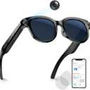 Hadrsion Smart Glasses with Camera,Bluetooth AI Sunglasses,Translation/Voice Control/Music Play for Travel, Conferences & Vlogging Unisex（Black）