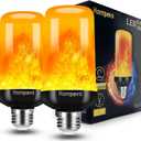 Hompavo Upgraded LED Flame Light Bulbs, 4 Modes Flickering Light Bulbs with Upside Down Effect, E26/E27 Flame Bulb for Halloween Christmas Party Patio Porch Home Indoor & Outdoor Decorations - 2