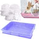 Tfwadmx 50 Pcs Disposable Rabbit Cage Liner, 35"x23" Large Clear Plastic Bunny Cage Tray Liners, Guinea Pig Toilet Film Liner Bag for Ferret, Hamster, Hedgehog, Birds and Small Animals (1 Count (Pack of 50))