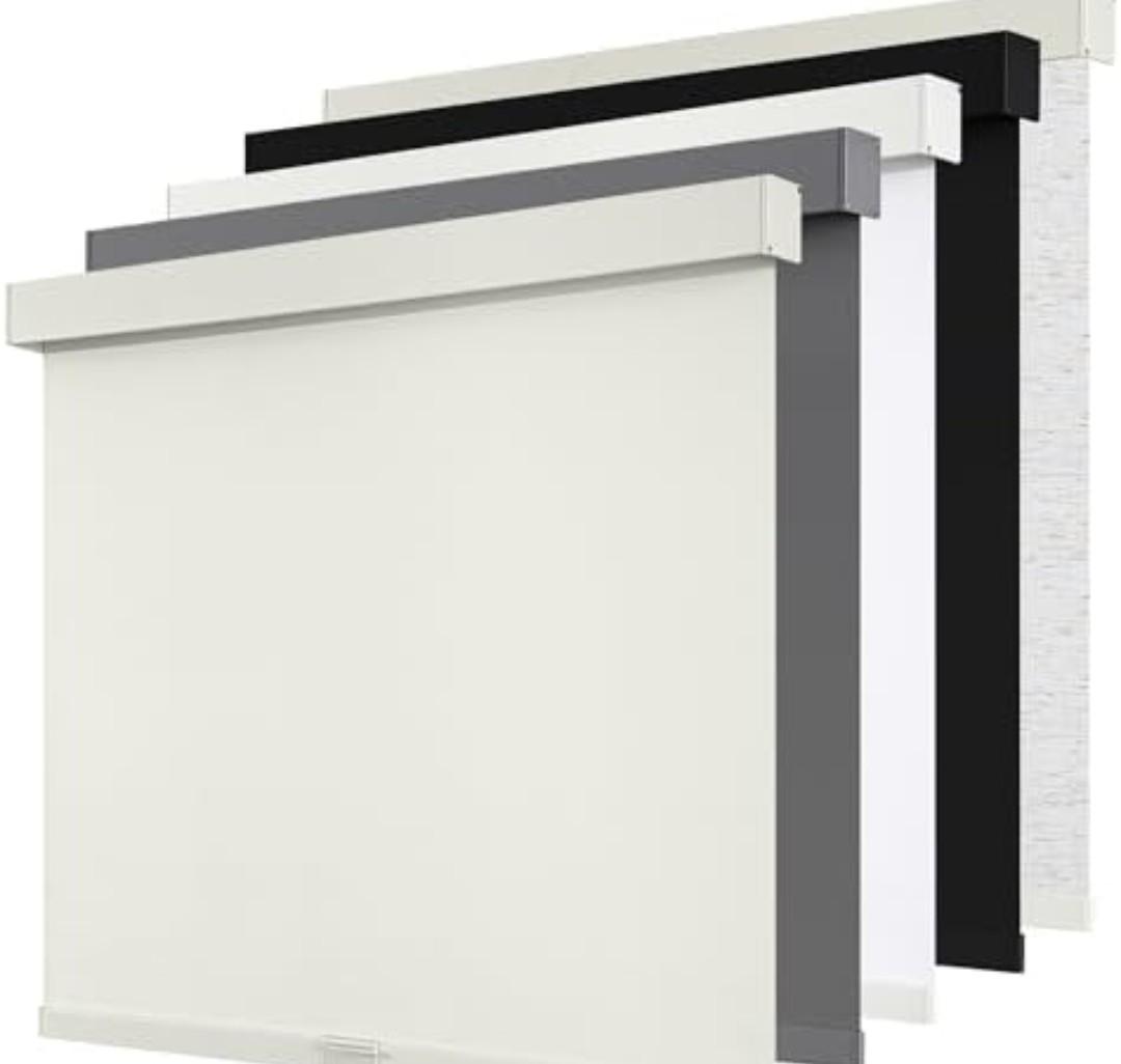 SUNOFF Cordless Blackout Roller Shades Blinds for Windows Free-Stop,Pull Down Room Darkening with Valance,Thermal Insulated Woven Fabric Window Door Blinds for Home,Office,Beige 34" W x 72" L