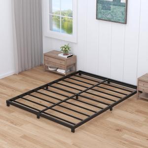 3 Inch Bed Frame Queen Size Low Profile, Queen Bed Frame No Box Spring Needed, Heavy Duty Metal, Easy Assembly, Black (Queen)