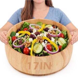 17 x 5.9 Inch Extra Large Wood Salad Bowl, Mixing Salad Fruits