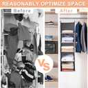BOOMIBOO Hanging Closet Organize and Shelves5-Hanging Shelf with 2 Side PocketsStorage Foldable 2 Pack Grey