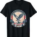 F-CAW-F Vintage Bald Eagle America T-Shirt (Black, XXXL)