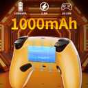 CAWOOSOO Yellow Wireless Controller Compatible for PS5/Pro/Slim/PC, Gradient Color RGB mode & haptic feedback & 1000 mAH battery & 3.5mm Audio Jack & Speaker