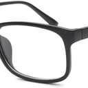 HUIHUIKK Nearsighted Oversize Myopia Glasses Everyday Use Mens Womens Black Distance Glasses (NOT READING GLASSES) (-3)