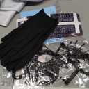 9pcs Women Black and White Dalmatian Costume Dress Up Full Set with Wig for Halloween Cosplay, Large