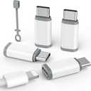 4 Pack Lightning to USB C Adapter for iPhone 15/16/17 Pro Max/Plus,Samsung S24/S25, Pixel, Nintendo Switch, USB Type C to Lightning Cable Connector for iPhone 17/16 Charger- (Not for Headphones/OTG) (White)