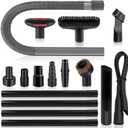 16-Piece 1 1/4 Inch Shop Vac Attachments Cleaning Kit With Vacuum Extension Wand/Dryer Lint Vac Attachment/Flexible Crevice Tool (Hose Adapters for 1 1/4" to 2 1/2"Hoses)