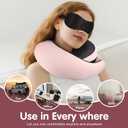 Travel Neck Pillow, Memory Foam Neck Support for Airplane, Car & Office, Breathable Portable Design with Eye Mask, Earplug Holder & Carry Bag, for Women&Men