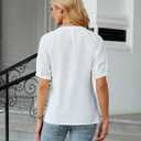 Blooming Jelly Women's Dressy Tops Business Casual Blouses Summer Button Down Work Shirts 2025 (White, L)