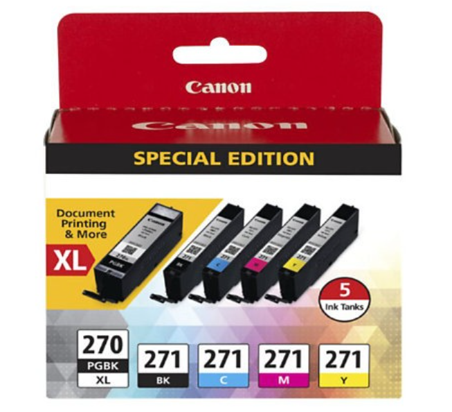 Canon PGI-270 XL/CLI-271 5-Pack Special Edition Pack - 5-pack - Black, Yellow, Cyan, Magenta, Pigmented Black - Original