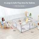 Baby Playpen Foldable 79x59 Playpen for Babies and Toddlers, Adjustable Play Pen for Toddlers 1-3 Baby Fence Play Yards for Indoor & Outdoor Gate with Packing Bag, Light Grey
