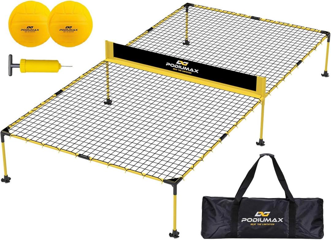 PodiuMax Outdoor Family Game Table Tennis Table, Portable Ping Pong/Pickleball/Volleyball Sport Net, Outdoor Game Set for Adults and Family, Ping Pong Tables for Backyard & Beach & Park