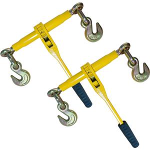 Ratchet Chain Binders - Heavy Duty 3/8" -1/2" Load Binders with Grab Hooks,9200 lbs Working Load Limit,2-Pack,for Grade 70 Transport Chains,Ideal for Towing,Hauling, and Flatbed Trailers
