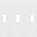 ENERLITES Screwless Triple Toggle Switch Wall Plate, Child Safe Light Switch Cover, Standard Size 3-Gang 4.68" x 6.53", Unbreakable Polycarbonate Thermoplastic, UL Listed, SI8813-W, Glossy, White