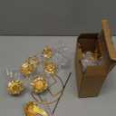 Nuogo 2 Pcs Lotus Flower Candle Holder Buddha Yoga Candle Holder Buddha Decor 3 Tier Tea Light Candle Holder Temple Wrought Candlestick Holders Tealight Candle Stand Buddhism Home Ornament Decor, Gold