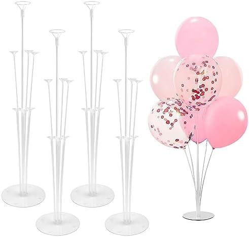 Balloon Stand Kit - 4 Sets with Balloon Sticks, Stands for Table & Floor, Archer with Base for Parties & Decorations