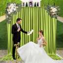 10ft x 10ft Olive Green Backdrop Curtains for Parties, Fabric Satin Background Curtain with Rod Pockets for Weddings, Birthday, Baby Shower, Photography, Graduation Party Backdrop Drapes, 2 Panels