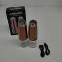 AmuseWit Gravity Electric Salt and Pepper Grinder Set [White Light] USB Rechargeable Automatic Pepper and Salt Mills,Adjustable Coarseness,One-Handed Operation, Copper (Set of 2)
