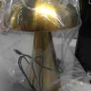 Portable LED Desk Lamp, Cordless Metal Table Lamp, 3-Color Touch Control Rechargeable Light, 3-Levels Brightness Room Decor, Bedside & Dining Room Light (Gold)