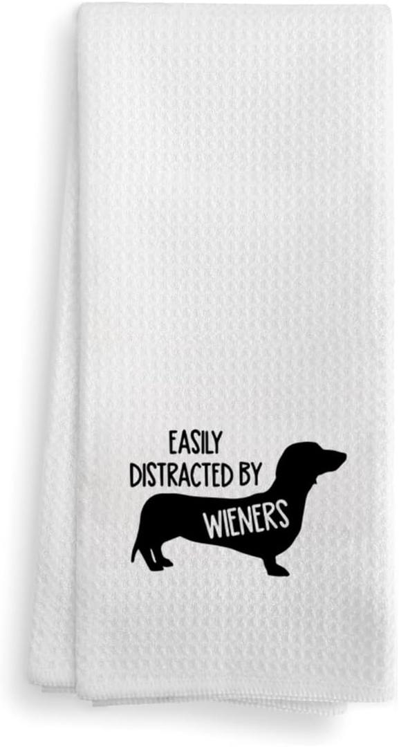 Funny Kitchen Towel for Cleaning, Dachshund Wieners, Decorative Absorbent Hand Tea Bathroom Towels, Dog Gift for Lovers, Soft Hand Towels, 16 x 24 inches