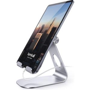 Lamicall Tablet Stand, Adjustable Tablet Holder - Desktop Stand Dock Holder for 4-13" Tablets, iPad Pro 11, 9.7, 10.5, 12.9 Air Mini, Kindle, Tab, iPhone 17 Pro Max, Switch, Office Desk Accessories