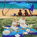 BYDOLL Beach Blanket 78''81'' 4-7 Adults Oversized Lightweight Waterproof Sandproof Beach Blanket Large Picnic Mat for Travel Camping Hiking Picnic(78" X 81", Blue-Mixed)