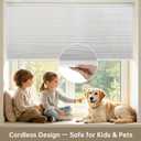 Changshade No Drill No Tools Light Filtering Cellular Shades,Cordless Blinds for Indoor Windows,Window Shades Honeycomb Blinds for Bedroom,Office,Home,28" w x 36" h,White