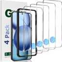 [4 Pack] Screen Protector for Samsung Galaxy S24 Plus / S25 Plus [Tempered Glass] [Japan Glass with 9H Hardness] Fingerprint Unlock with Installation Frame HD Clear Screen Protector