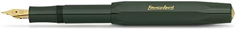 Kaweco CLASSIC SPORT Fountain Pen Green with 23 Carat Gold-Plated Steel Nib and Iridium Tip for Ink Cartridges I Sport Fountain Pen 13 cm I Nib: F (Fine) green