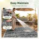 MontVoo Outdoor Rug Waterproof-Patio Rug Mat 5x8 Outdoor RV Camping Picnic Beach Mat Plastic Straw Rugs Outside Outdoor Area Rugs for Balcony Deck Backyard Grey