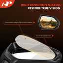 A-Premium Right Passenger Side Power Door Mirror - Compatible with Honda Accord 2018 2019 2020 2021 2022 - Non-Heated, Manual Folding, Black (Paint to Match), w/ 3-Pin Connector, Replace# 76208TVAA02