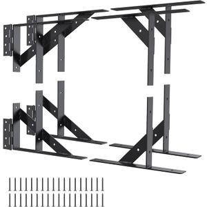 Highpro 2 Pack Corner Brace Bracket Kit, Wooden Fence Hinges No Sag Frame Kit for Shed Doors, Driveway, Corral Gates, Wood Windows
