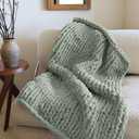 Mellobello Jumbo Chunky Yarn for Hand Knitting - Super Thick Chenille Chunky Yarn for Crocheting - Extra Soft Bulky Fluffy Blanket Big Yarn 8 Jumbo Pack (27yds, 8 oz Each Skein) Sage Green