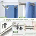 TVWOO Nickel Wrap Around Curtain Rods 2Pack:Blackout Adjustable Window Curtain Rod,Room Darkening Heavy Duty Curved French Metal Single Drapery Rods for Bedroom Kitchen Easy Install,Nickel 28-48 Inch